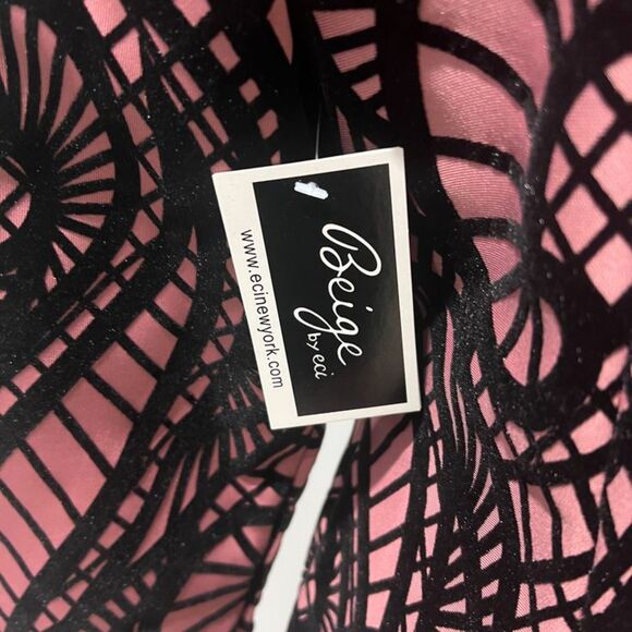 NWT Beige by ECI Mauve Pink Black Three Quarter Sleeve Sheath Dress Size 8 - Picture 11 of 11